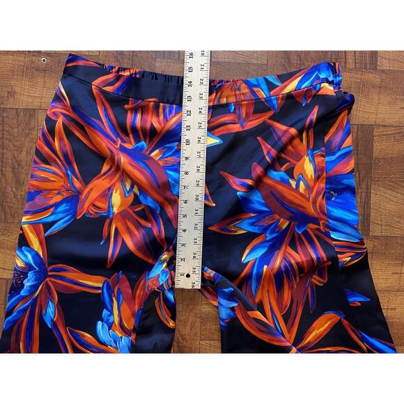 H&M NWOT Colorful Floral Faux Wrap Wide Leg Palazzo Satin Pants XL & Large Shirt - Picture 13 of 16